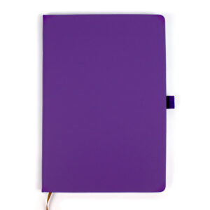 Agenda A5, 80 file, cu coperti rigide si elastic, buzunar interior si suport pix - mov