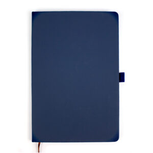 Agenda A5, 80 file, cu coperti rigide si elastic, buzunar interior si suport pix - bleumarin