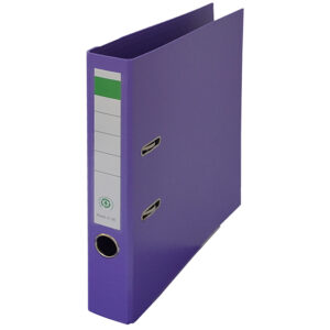Biblioraft carton plastifiat, mecanism asamblat cu margine metalica A4 5cm similar Noki - mov/violet