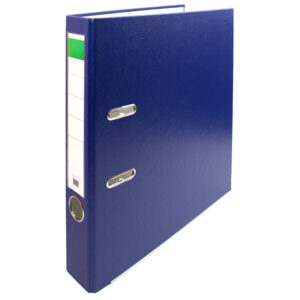 Biblioraft carton plastifiat, mecanism asamblat cu margine metalica A4 5cm similar Noki - albastru