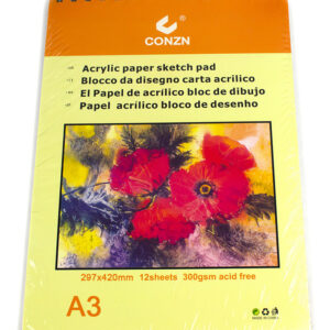 Bloc desen A3 schite/acril, 12 file, 300 gr