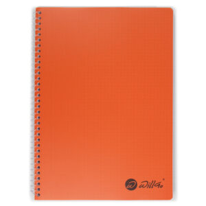 Caiet A4 cu spira plastic, microperforatii si coperti din plastic, 120 file - matematica Willgo