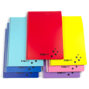 Caiet A4 cu spira si coperti din plastic, 120 file-velin