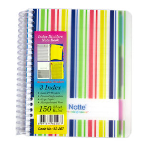 Caiet A6 cu spira, microperforatii si coperti plastic, 150 file, 3 index-uri PP repozitionabile - dictando