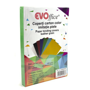 Coperti carton color imitatie piele A4 250g/mp 100coli/top EVOffice - verde