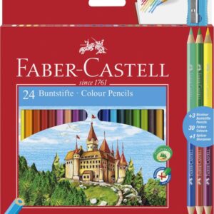 Creioane colorate 24+3 culori Faber-Castell