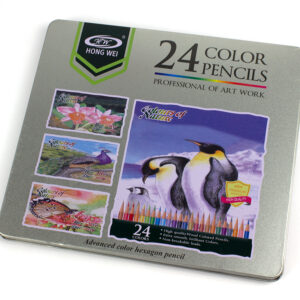 Creioane colorate superioare, 24 culori in cutie metal