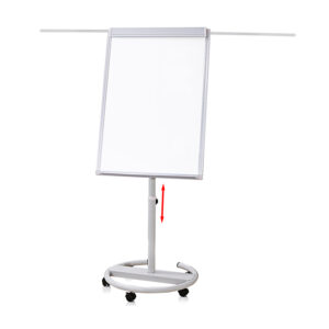Flipchart magnetic cu brate extensibile, rama aluminiu, suport mobil rotund cu 5 rotile 70*100 cm EVOffice*