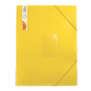 Mapa plastic rigid A4 (318*237mm) cu elastic si buzunar pt carte vizita - galben