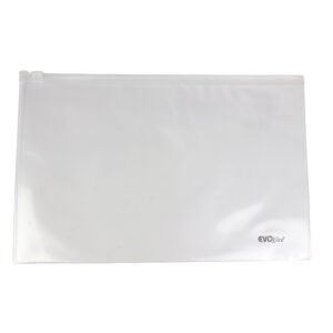 Mapa plastic transparent A4 , 160 microni cu fermoar EVOffice - transparent