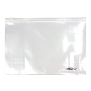 Mapa plastic transparent A5 ,160 microni cu fermoar EVOffice- transparent