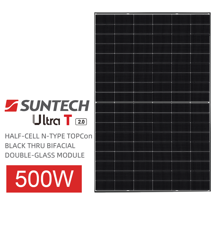 panou-solar-suntech-ultra-t-20-500w.png Panou Solar Suntech Ultra T 2.0 500W HALF-CELL N-TYPE TOPCon BLACK THRU BIFACIAL DOUBLE-GLASS MODULE