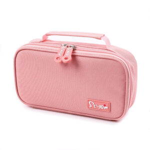 Penar oval 22*11.5*5 cm cu 1 fermoar dublu si maner - roz