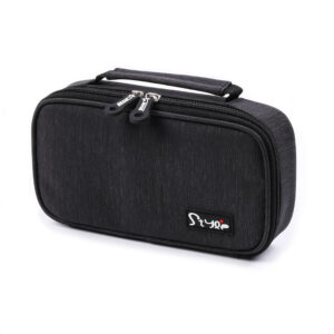 Penar oval 22*11.5*5 cm cu 1 fermoar dublu si maner - negru