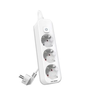 Prelungitor 3m, 3 prize protectie copii + intrerupator Deli