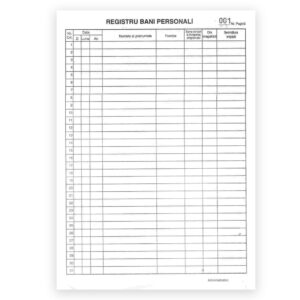 Registru bani personali A4,mucava
