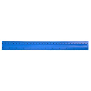 Rigla plastic color mat  30 cm - albastru