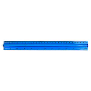 Rigla plastic transparent color cu maner 30cm