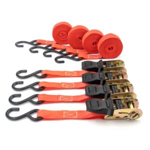 Set 4 chingi cu clichet, rezistent la 680 kg/chinga, TUV/GS – 25 mm × 4.5 m – 680 kg - Carguard - calitate si siguranta garantata!