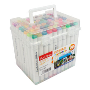 Set 80 carioci profesionale cu 2 capete, in cutie plastic