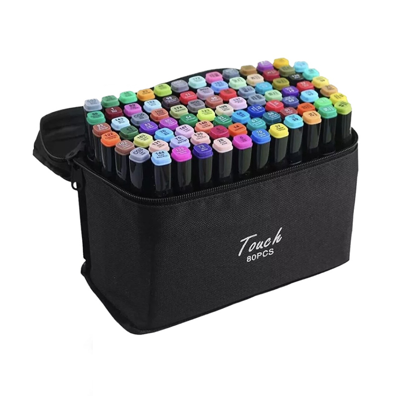 set-80-de-carioci-profesionale-cu-cerneala-pe-baz_37328_7_16903739972714.jpg Set 80 de carioci profesionale cu 2 capete, in suport textil