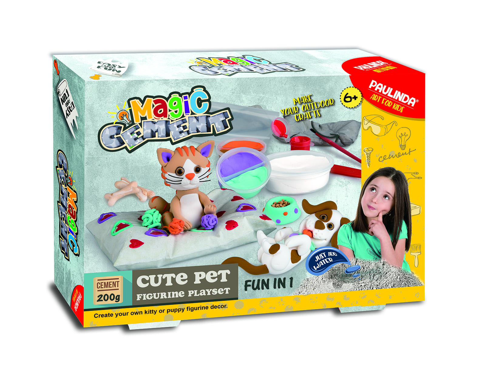 • RECYCLE ART SCATOLA-5 qu Set creatie ciment magic - animale Paulinda