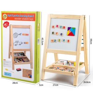 Set numaratoare si tabla magnetica pentru desen 25*27 cm cu rama si stativ lemn, suport si accesorii No.8845