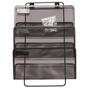 Suport metalic vertical documente de perete 3 buc/set negru